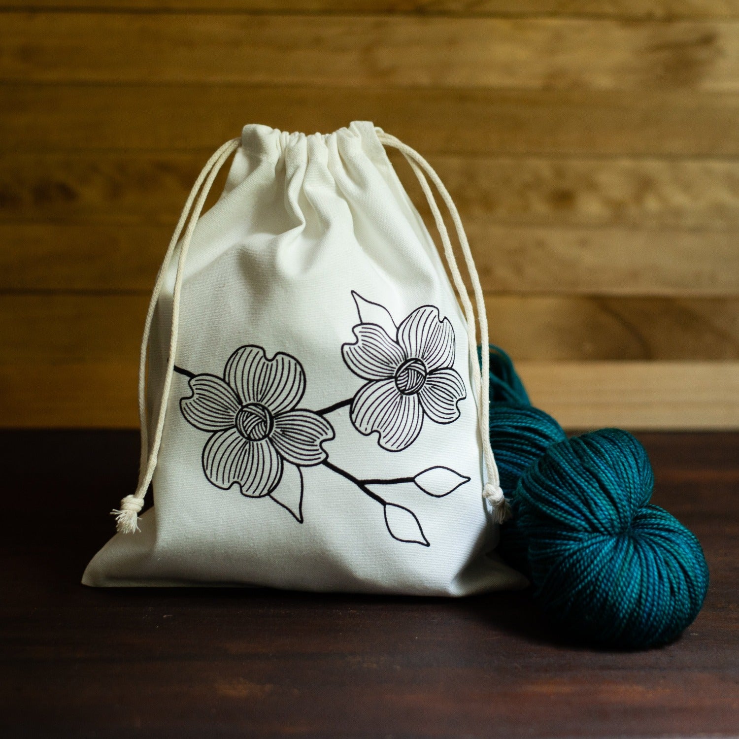 Dogwood Branch Small Cotton Project Bag