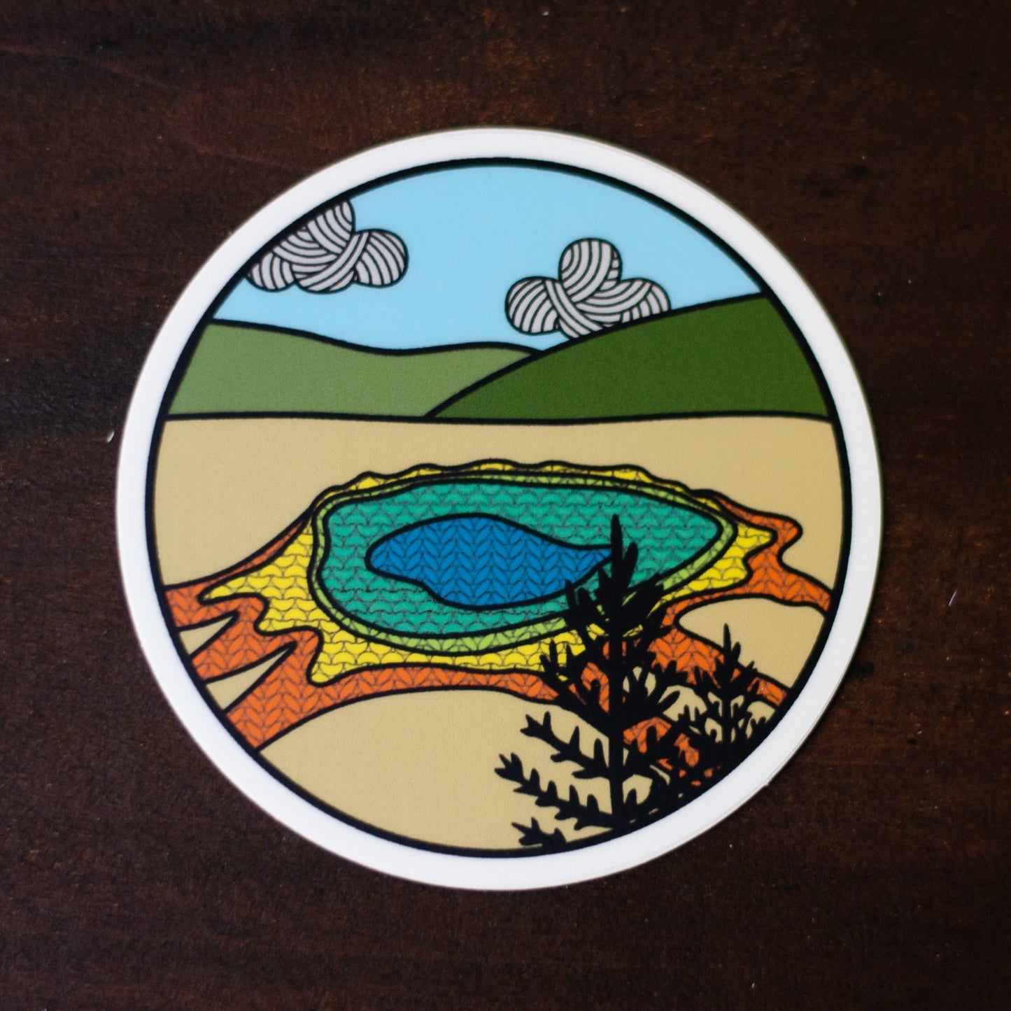 Yellowstone National Park Knitting Sticker