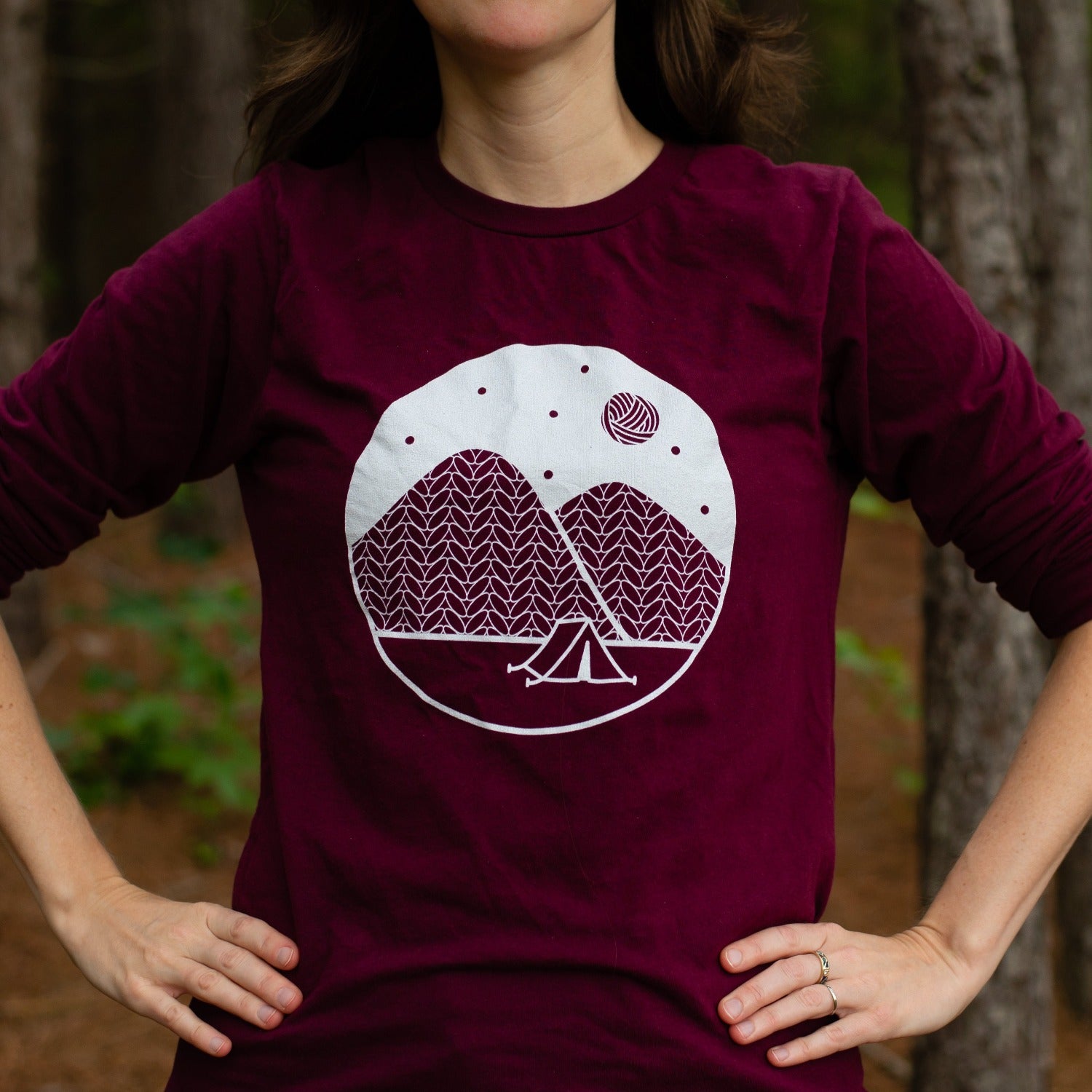 Camping T-Shirt, Unisex Long Sleeve