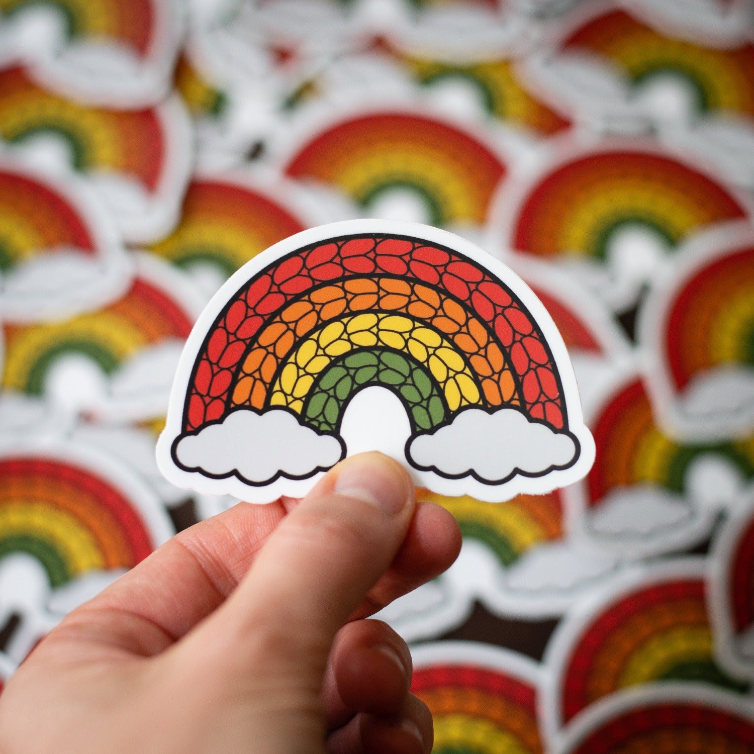 Rainbow Vinyl Knitting Sticker