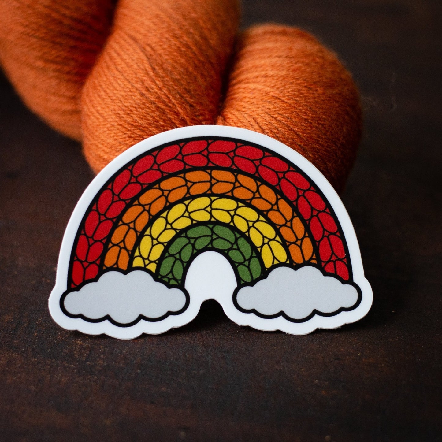 Rainbow Vinyl Knitting Sticker