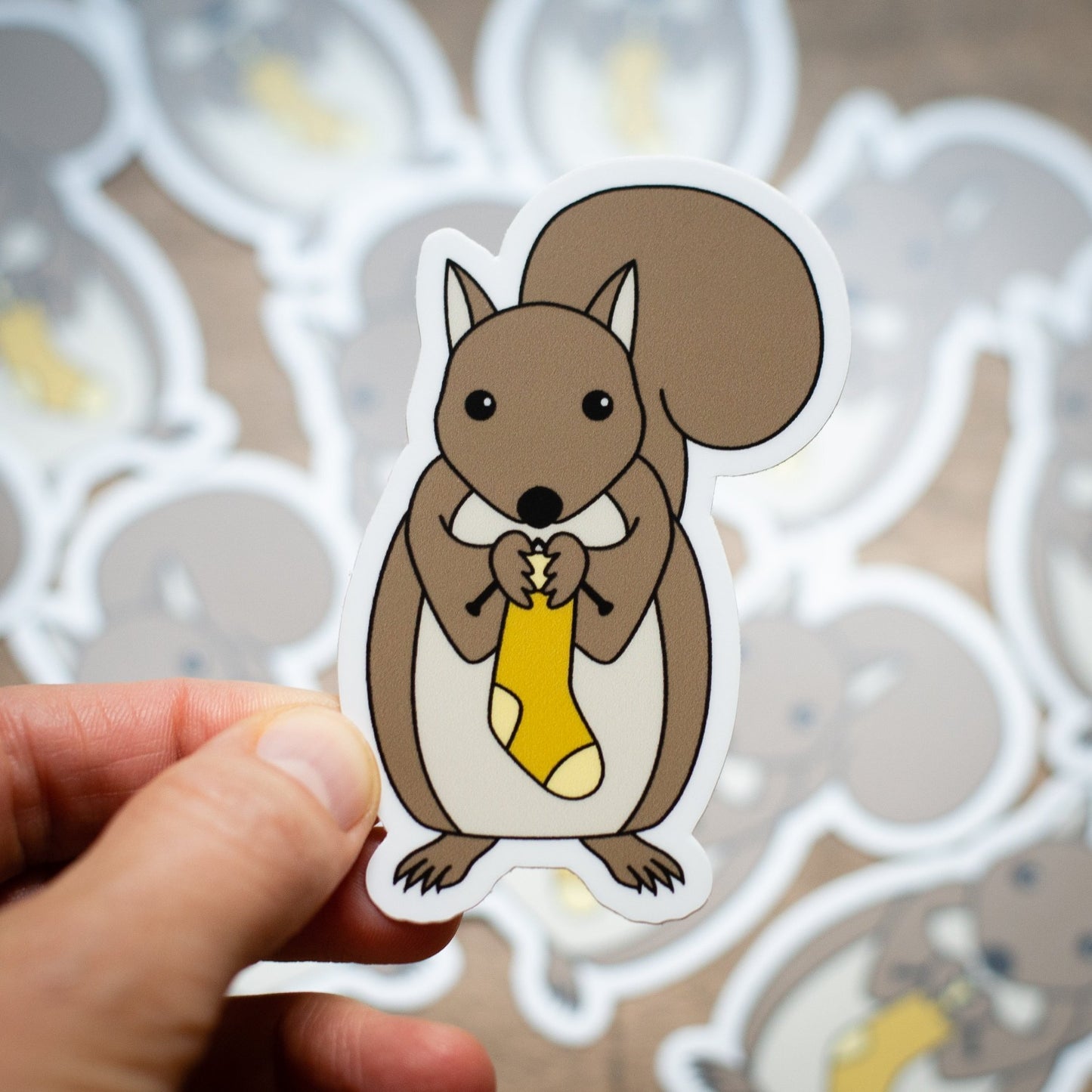 Squirrel Knitting Sticker