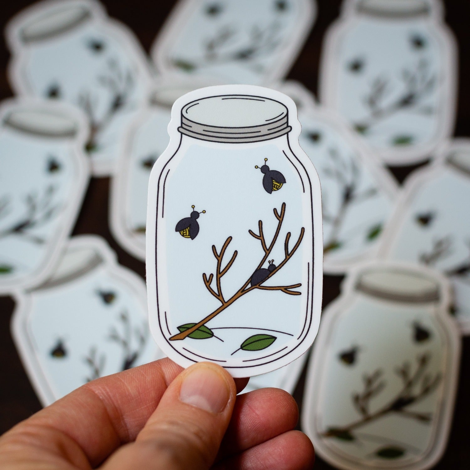 Firefly Jar Knitting Sticker