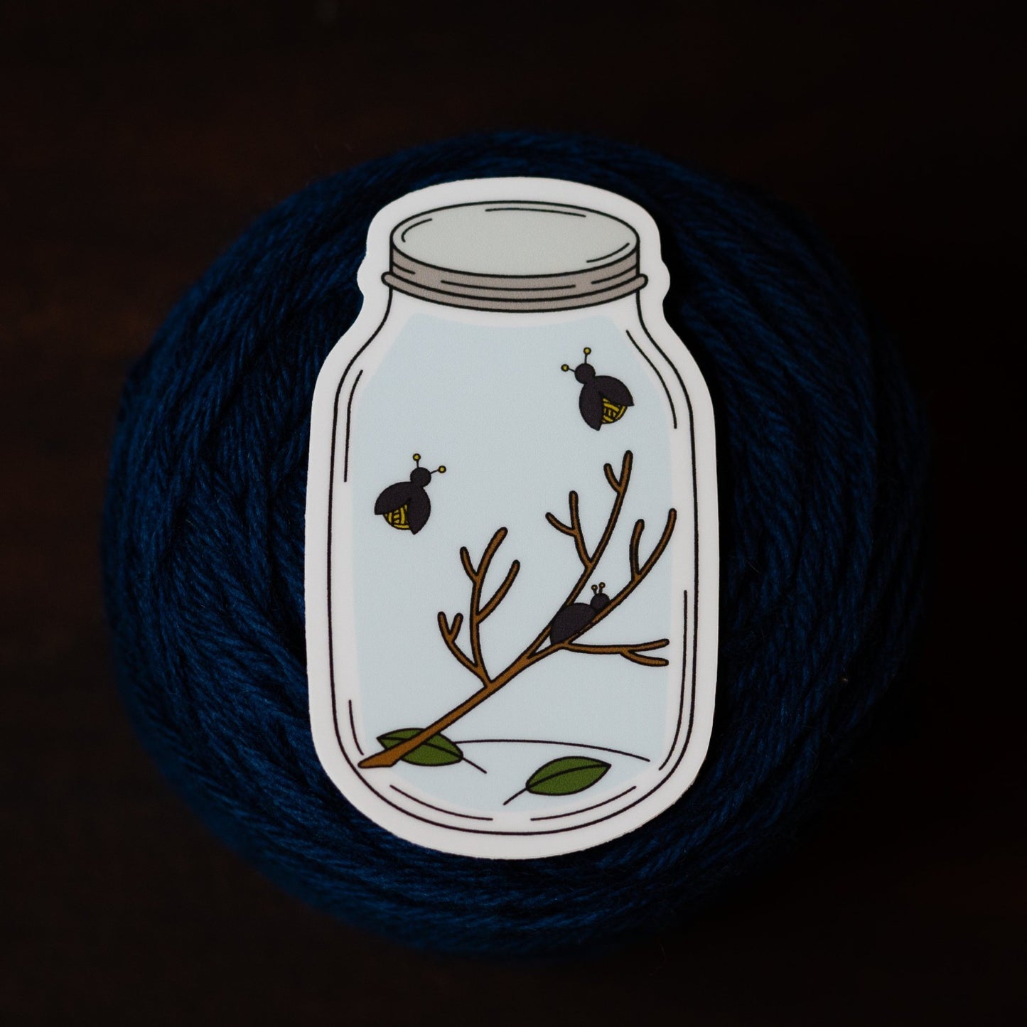 Firefly Jar Knitting Sticker