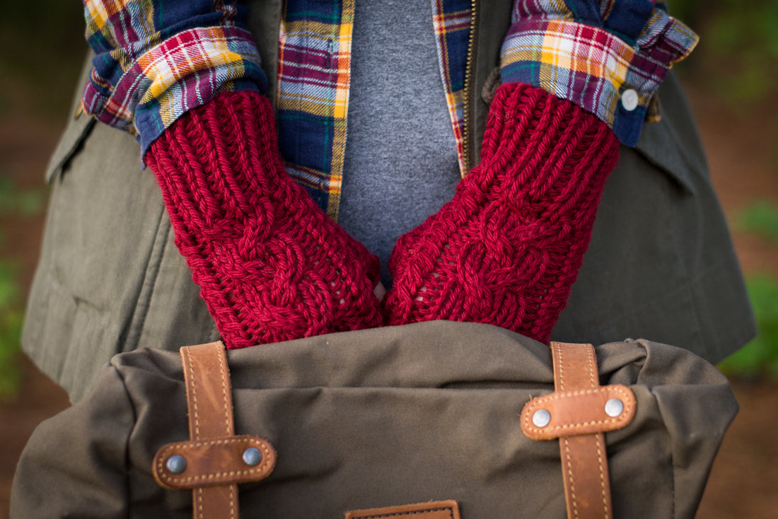 chunky cable fingerless mitten knitting pattern