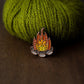 Campfire knitting enamel pin
