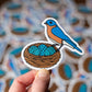 Bluebird vinyl knitting sticker