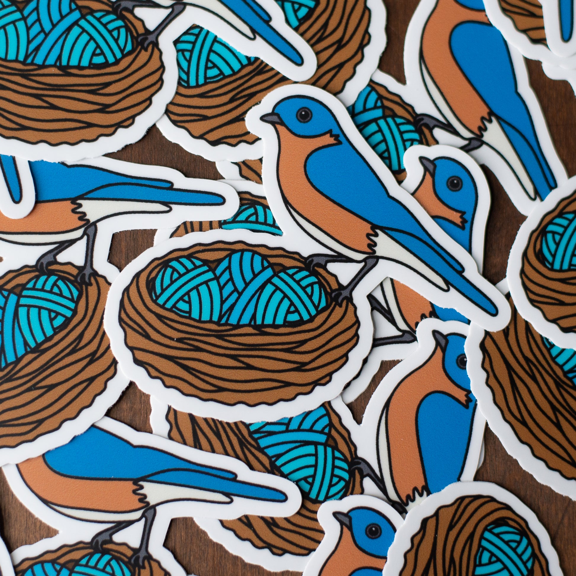 Bluebird vinyl knitting sticker