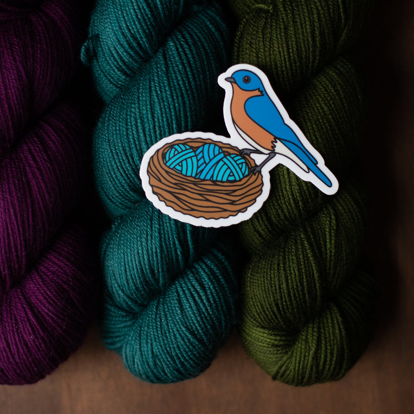 Bluebird vinyl knitting sticker