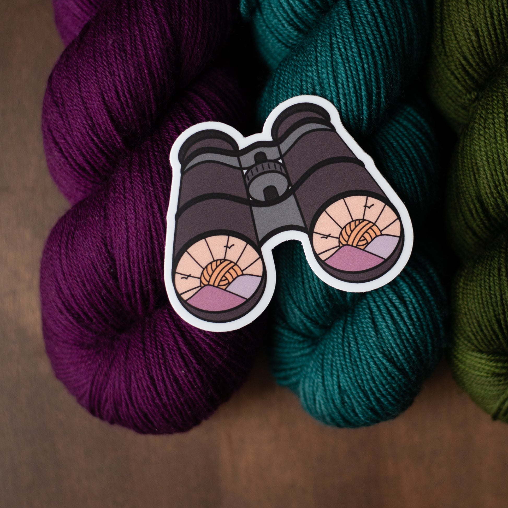 Binoculars knitting sticker