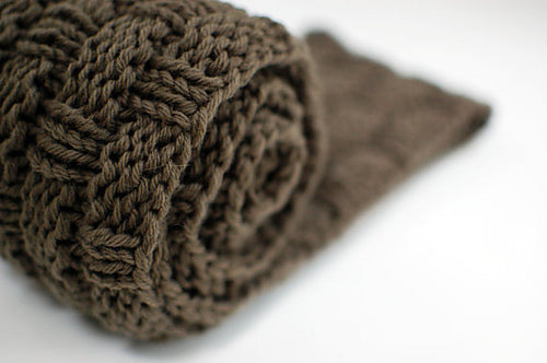 infinity scarf knitting pattern with basket weave texture